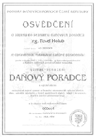 Osvědčení o zápisu do seznamu daňových poradců