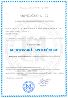 Osvědčení o zápisu do seznamu auditorských firem